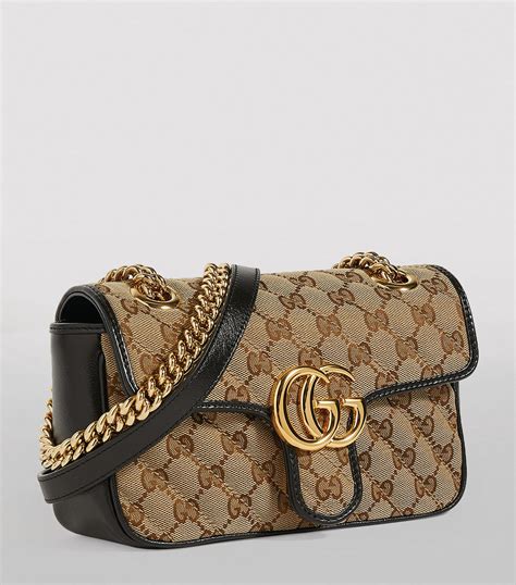 gucci handbags black gold|gucci canvas shoulder bag black.